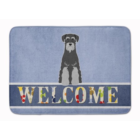 Carolines Treasures Standard Schnauzer Black Grey Welcome Machine Washable Memory Foam Mat BB5615RUG